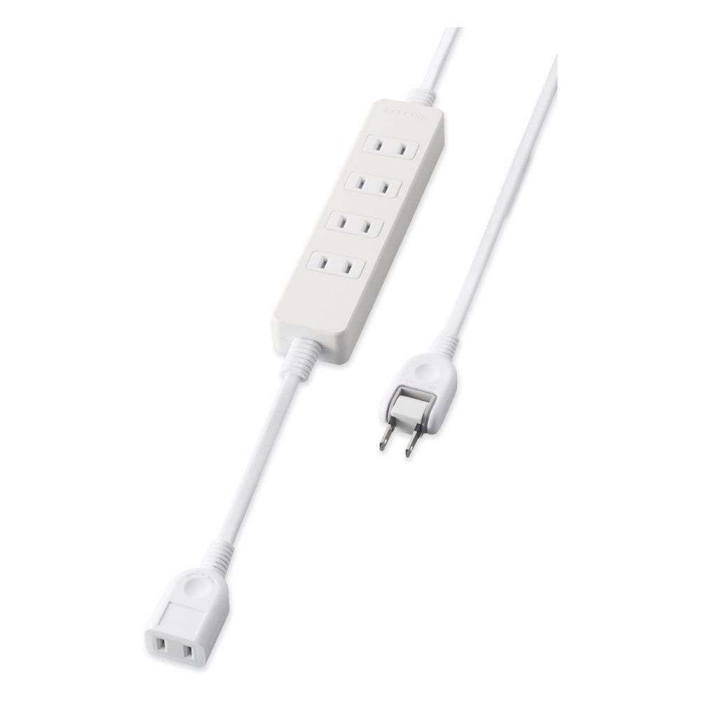 ELECOM エレコム 独立差込口付き タップ 4＋1個口 T-ADR5-2530WH ( 3m スイング トラッキング防止プラグ ほこり防止シャッター ) ホワイト