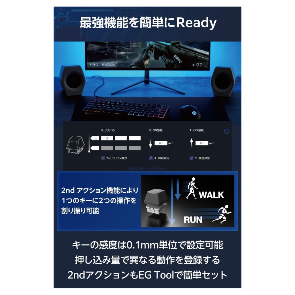 ELECOM エレコム GAMING V custom VK600A 有線 ゲーミングキーボード TK-VK600ABK ( USB-A 磁気式 日本語配列 Windows PC テンキーなし ) ブラック