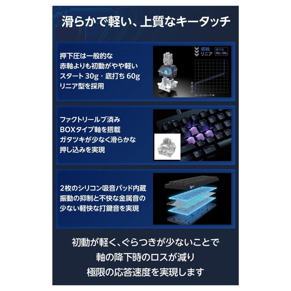 ELECOM エレコム GAMING V custom VK600A 有線 ゲーミングキーボード TK-VK600ABK ( USB-A 磁気式 日本語配列 Windows PC テンキーなし ) ブラック