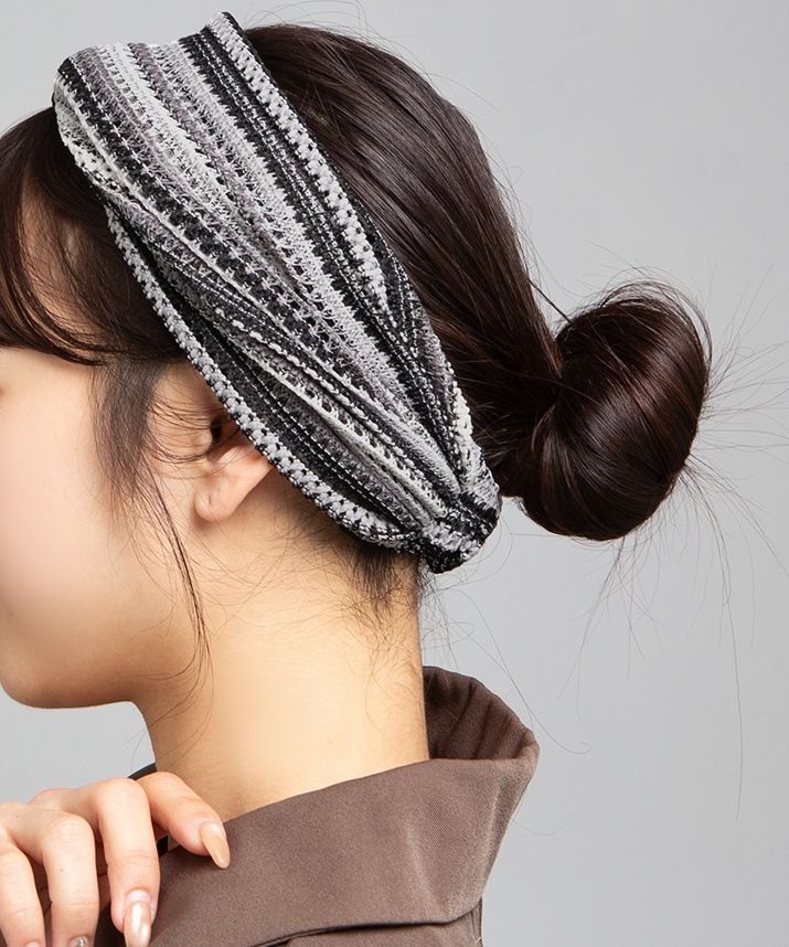 ヘアバンド《メッシュレースヘアバンドターバン 全4色