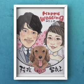 直営店に限定 ウェディング｜ペット似顔絵 犬/猫などリアルなペットの似顔絵 イラスト