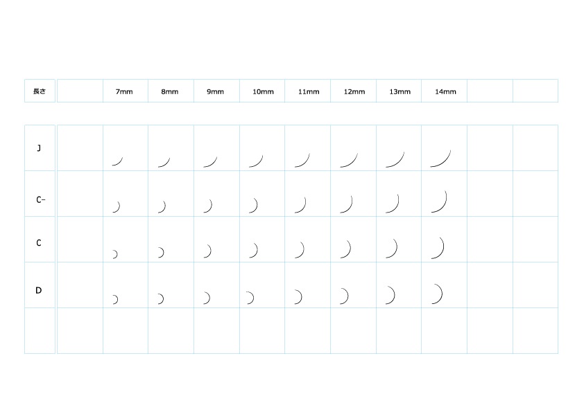 【Jカール】フラットラッシュ　ブラッドオレンジ0.15　長さ6列MIX商品メイン画像4