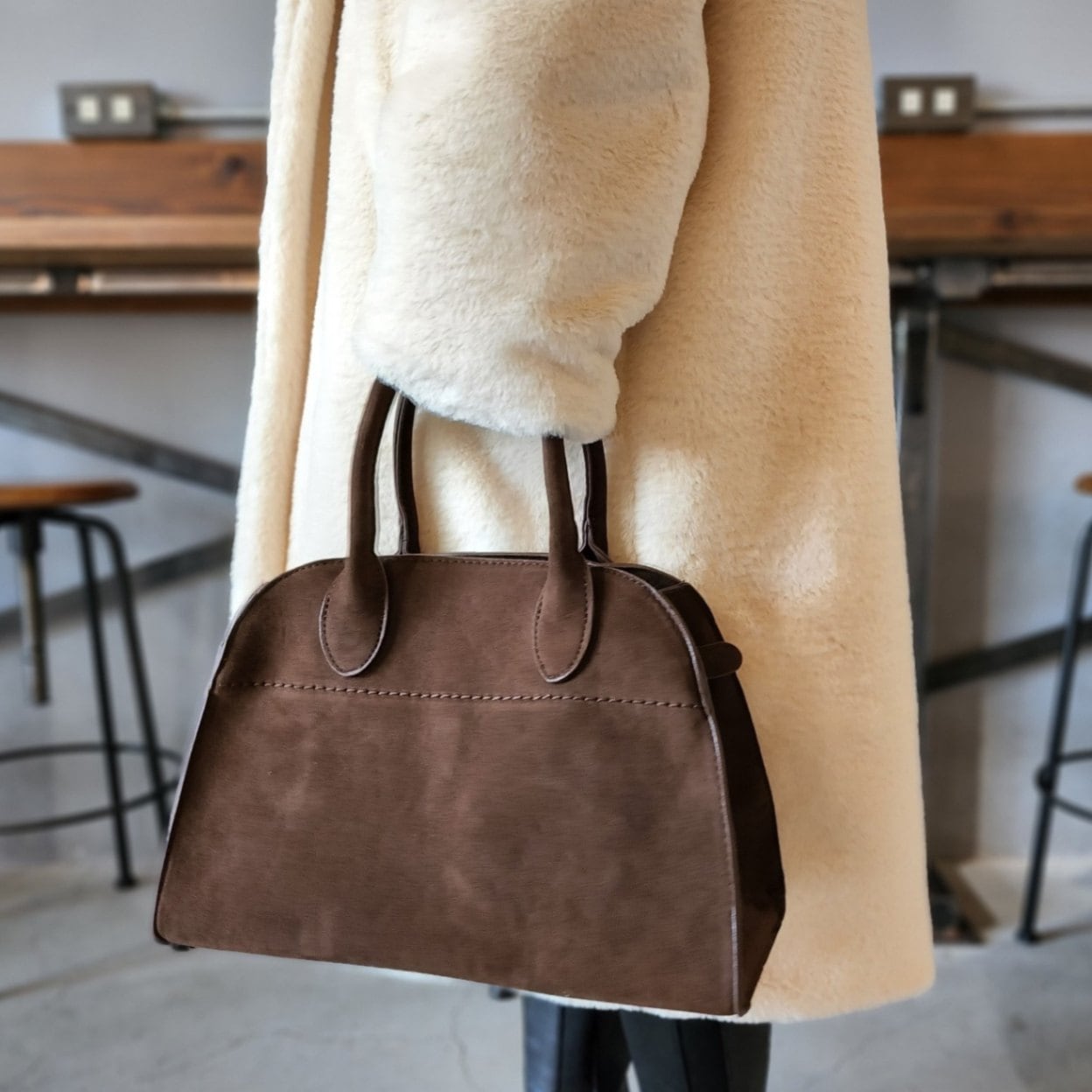 Luella ルエラ ハンドバックスウェードレザーボストンバッグ Luella ルエラ ハンドバックスウェードレザーボストンバッグ