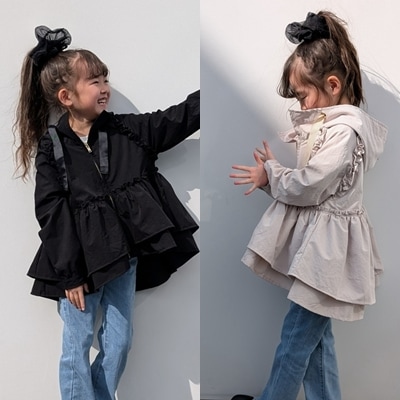 キッズ フリルデザイン マウンテンパーカー | キッズ,女の子,アウター