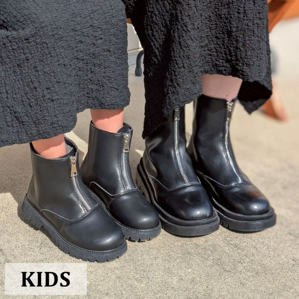 キッズ フロントZIP ショート ブーツ | キッズ,女の子,靴 | Laulea