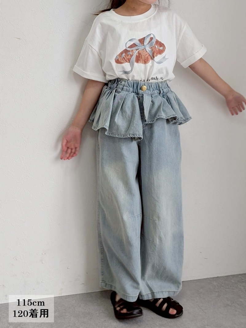ウエストアシメフリル デニム | キッズ,女の子,ボトムス | Laulea