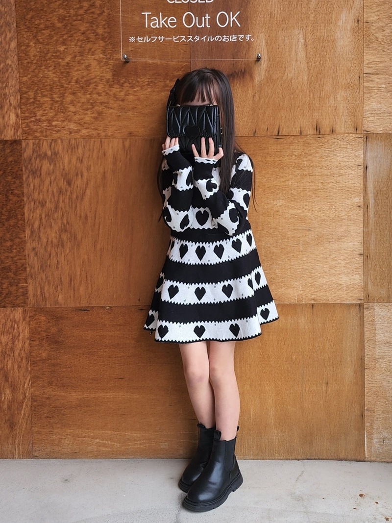 ハートカットニットワンピース XS ミシェルマカロン ワンピース