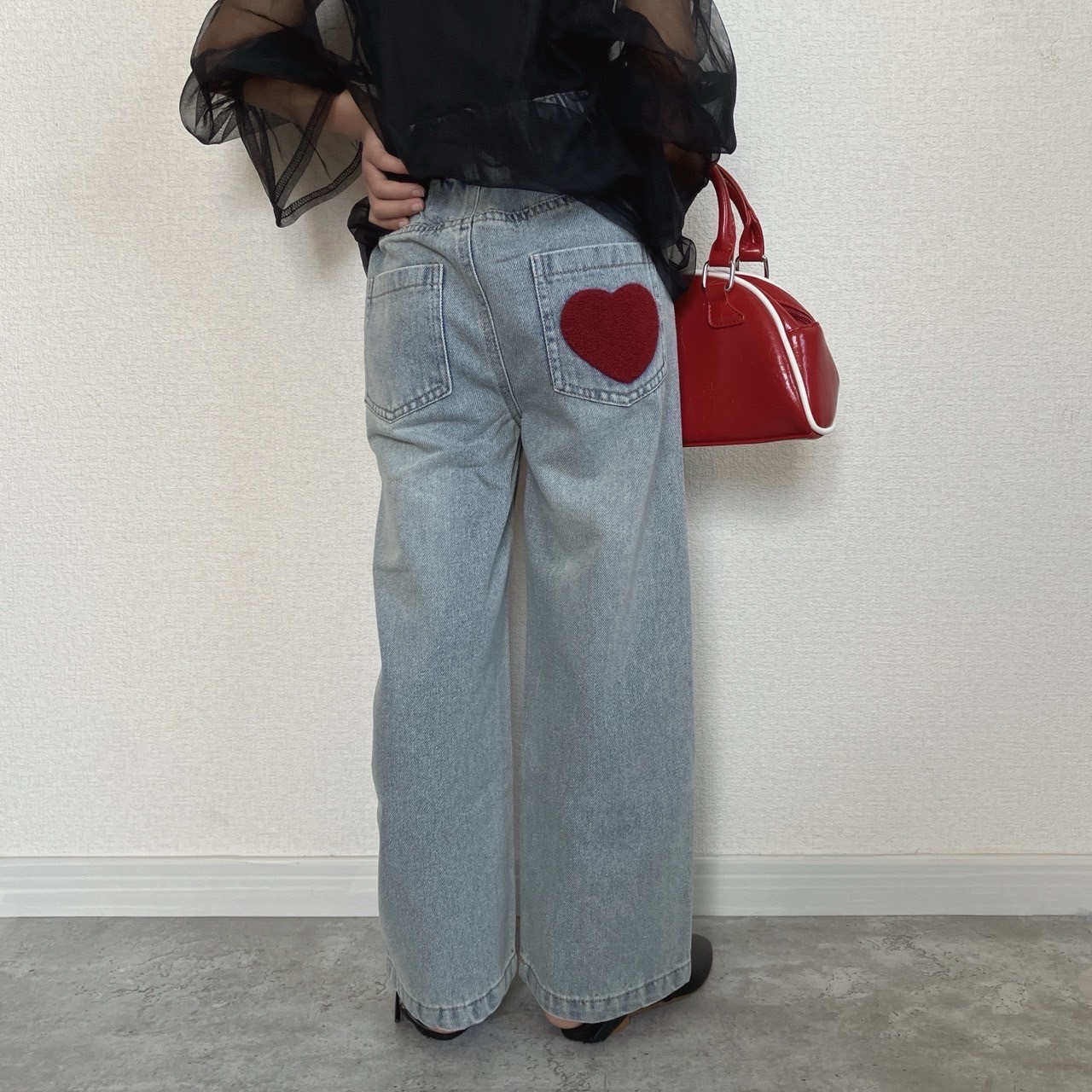 ハート ワッペン デニム | キッズ,女の子,ボトムス | Laulea