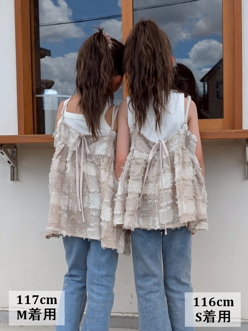 Laule'a レディース&キッズ　フリンジ　ツイード　キャミソール　ラウレア キッズ フリンジチェック キャミソール | キッズ,女の子