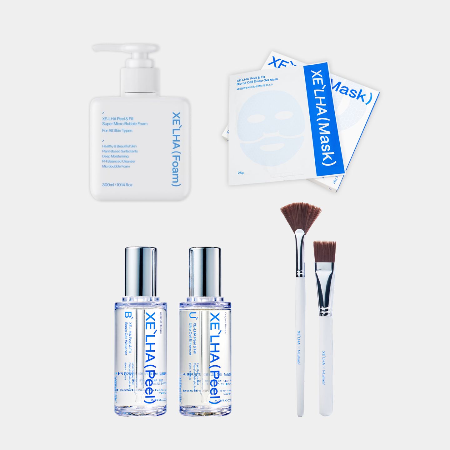 【XE-LHA】<br>導入フルセット 4点（Foam / Peel&Fill / Mask / 筆）