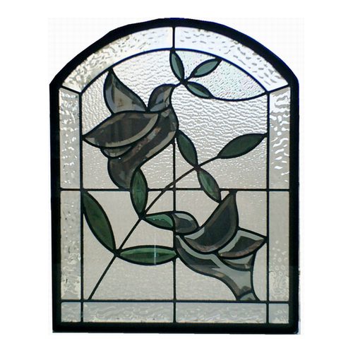 ステンドグラス 500×400×18mm (SH-K07) 一部鏡面ガラス ピュアグラス K