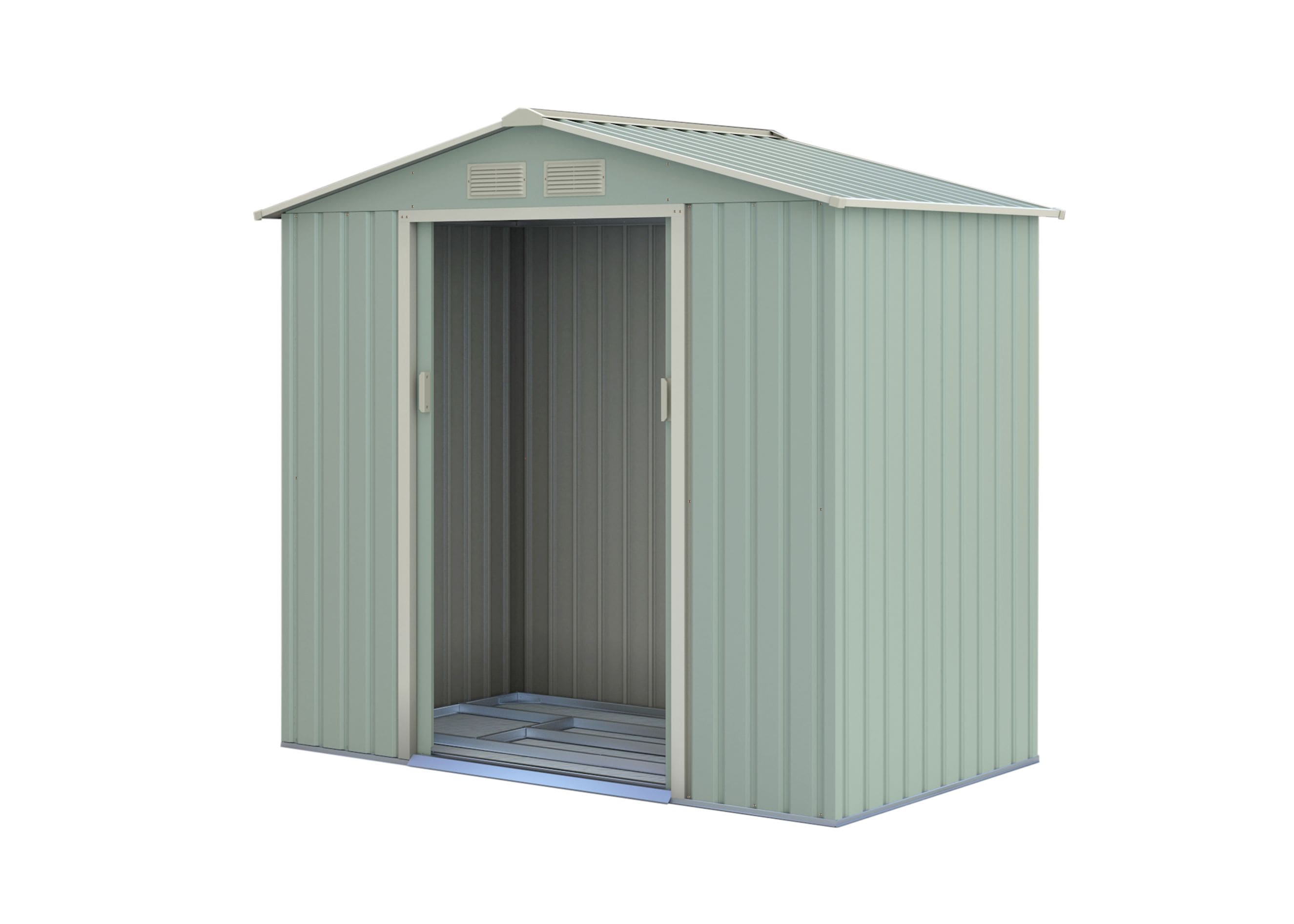 メタルシェッド 物置小屋 001 ライトグリーン＆ベージュ 約0.7坪 収納