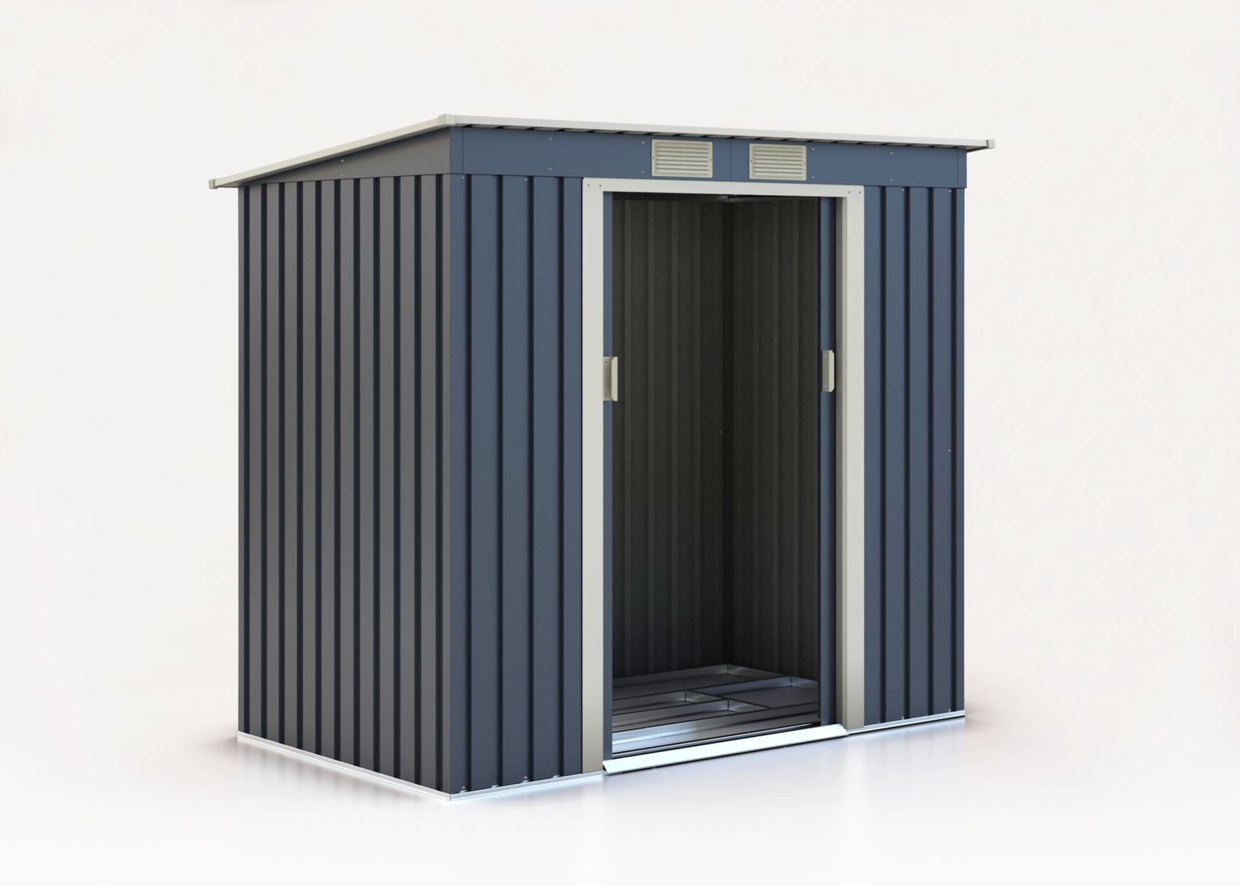 メタルシェッド 物置小屋 004 ダークグレー＆ベージュ 約0.6坪 収納庫