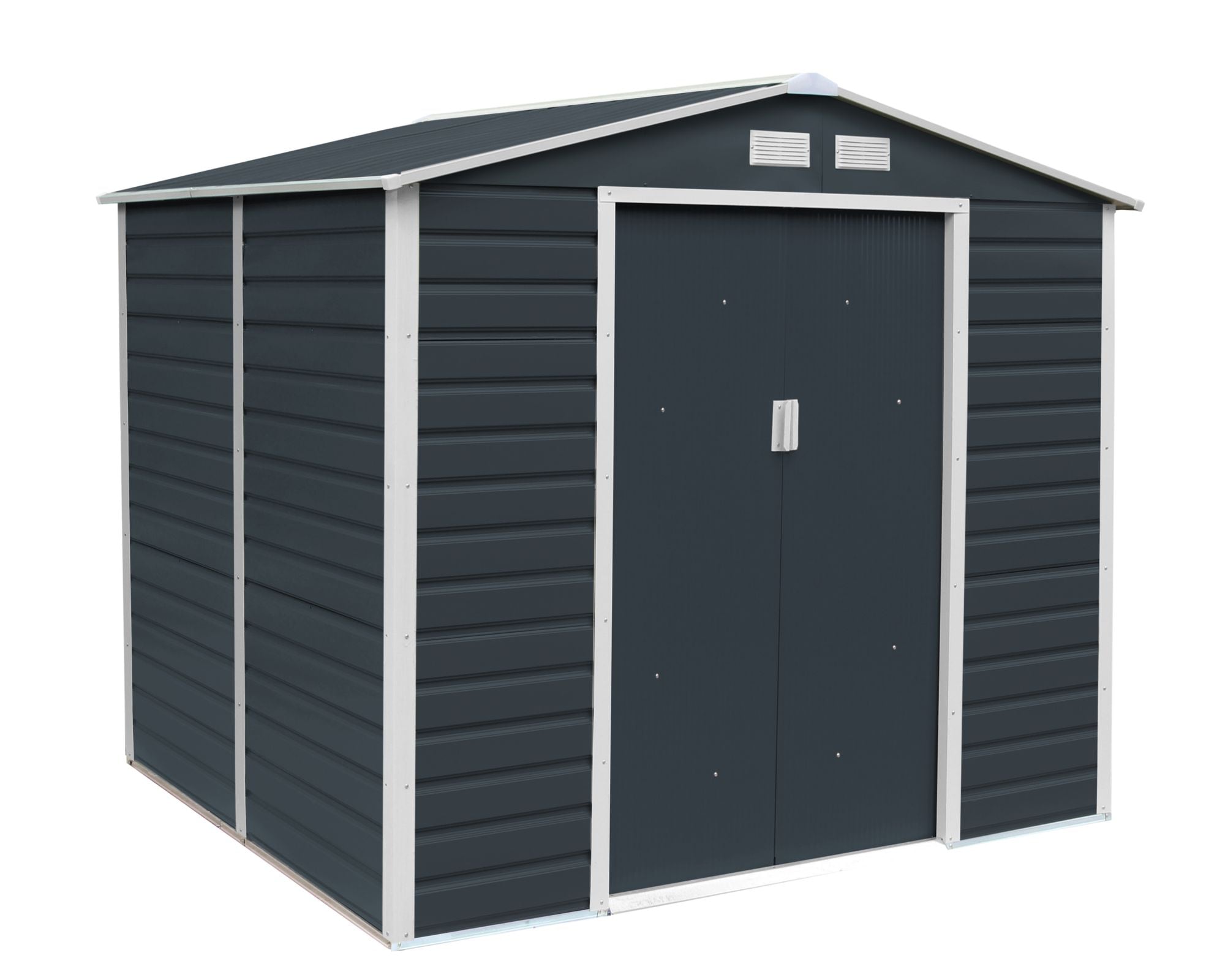 物置小屋 メタルシェッド 物置小屋 007 ダークグレー＆ホワイト 約1.1坪 収納庫
