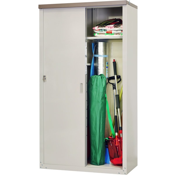 収納庫 扉式 幅60cm 高さ102cm TBJ-102HT 物置 家庭用 ハーフ棚 ※代引