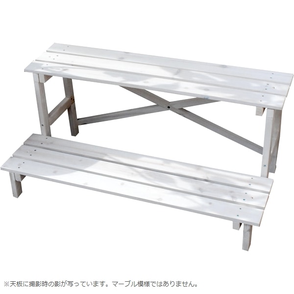 フラワースタンド 木製 幅80cm 2段 ホワイト (JSFS2-800WH) 花台