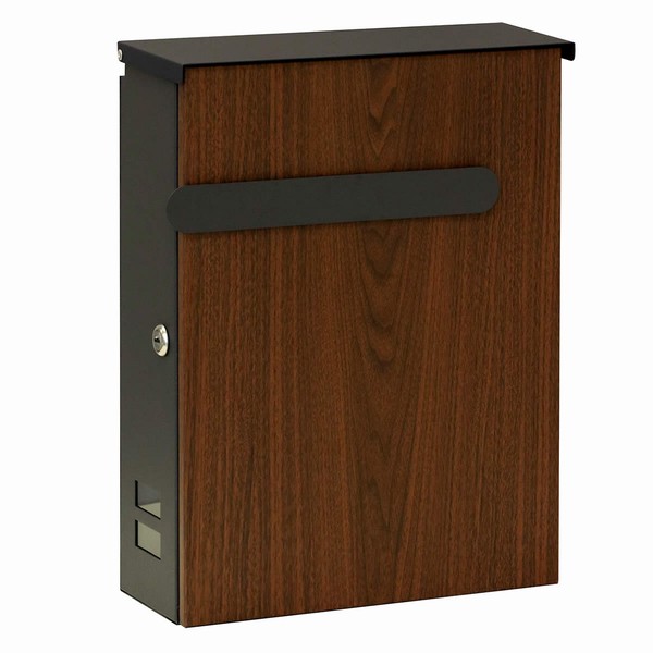 郵便ポスト 壁掛け 木目調 上入れ前出し Bell ダークブラウン (PST