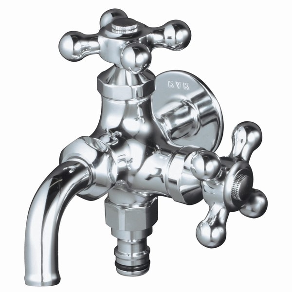 二口蛇口 ホースアダプター付き クロームメッキ Hシリーズ (H305