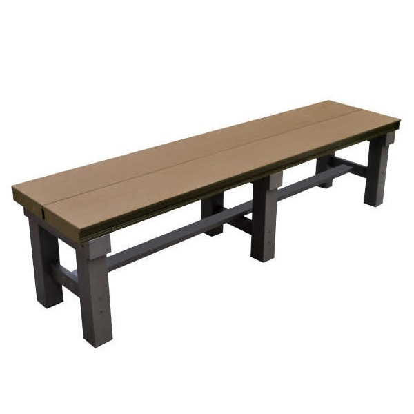 ガーデンベンチ 幅150cm 人工木アルミベンチT型 1536 ブラウン