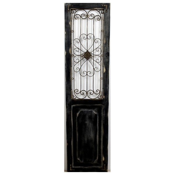 壁飾り ディスプレイ アイアンデコウッドドアブラック (6865) 扉 黒