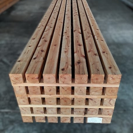 国産杉 エコアコールウッド・105×105×6000mm(27.1kg)【土日祝日配送 