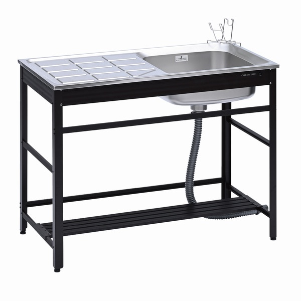 ガーデンシンク ワイド 流し台 屋外 水切り 簡単設置 庭 ガーデニング