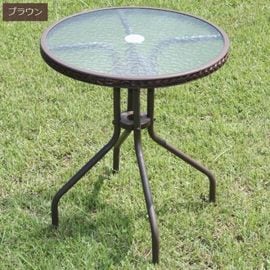 �����ǥ�ơ��֥� ľ��60cm �֥饦�� (37292) ���饹�ơ��֥�2 ���̳�ƻ+1200��