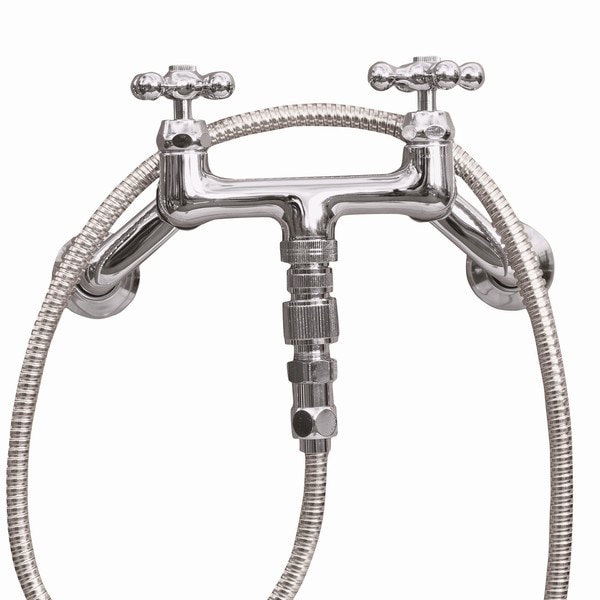 混合水栓 クロムメッキ付属品なし2個 シャワーヘッド付水栓金具 混合水栓用 カランパイプなし (PF-S9-M-N-2