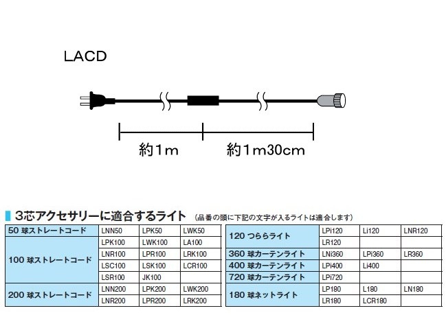 �Ÿ������� LED3��������ߥ͡�������� �����ץ饰������ �� [LPR/LRK/LCR/LSR/LR����] (LACD) 2.3m
