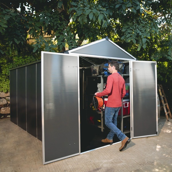 物置 収納庫 パルラム社 ルビコン 6x12 グレー 幅185×奥行379×高さ