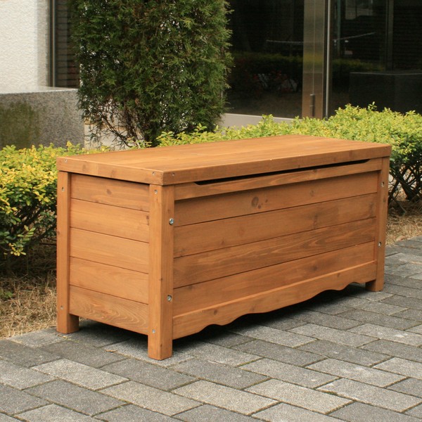 収納付きベンチ スツール 幅90cm 木製 ライトブラウン ボックスベンチ