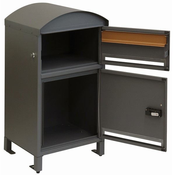 〇ポスト付き宅配ボックス　グレー　　W585×D400×H850(860)mm ポスト付き宅配ボックス グレー W585×D400×H850(860)mm