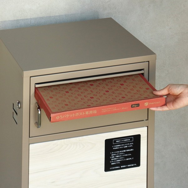 宅配ボックス 郵便ポスト一体型 ダンテ ミルクティーベージュ/ホワイト