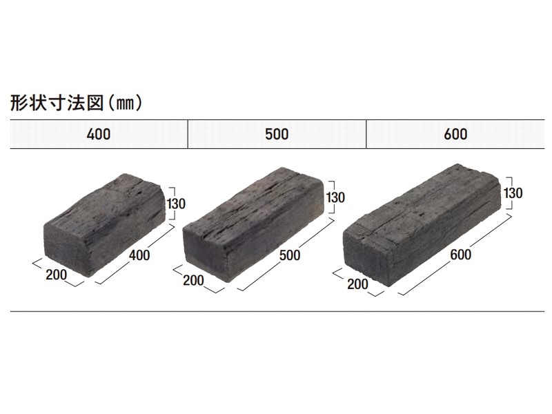 コンクリート枕木 スーパー枕木500 T130×W200×L500mm (26.9kg) 5面化粧