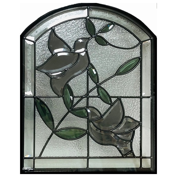 ステンドグラス 500×400×18mm (SH-K07) 一部鏡面ガラス ピュアグラス K