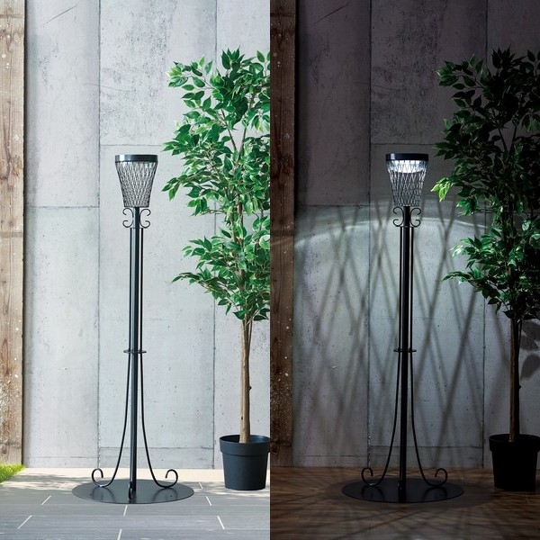 ソーラーライト LED センサー付き 高さ130cm (S23-0631) ソーラー