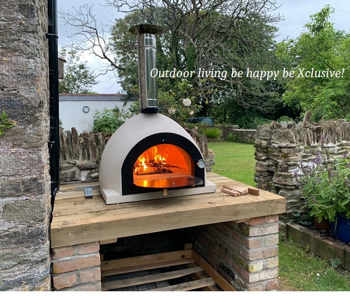 ピザ窯 屋外用 サイズ100 ボルカノXL 煙突付き 薪火オーブン 完成品