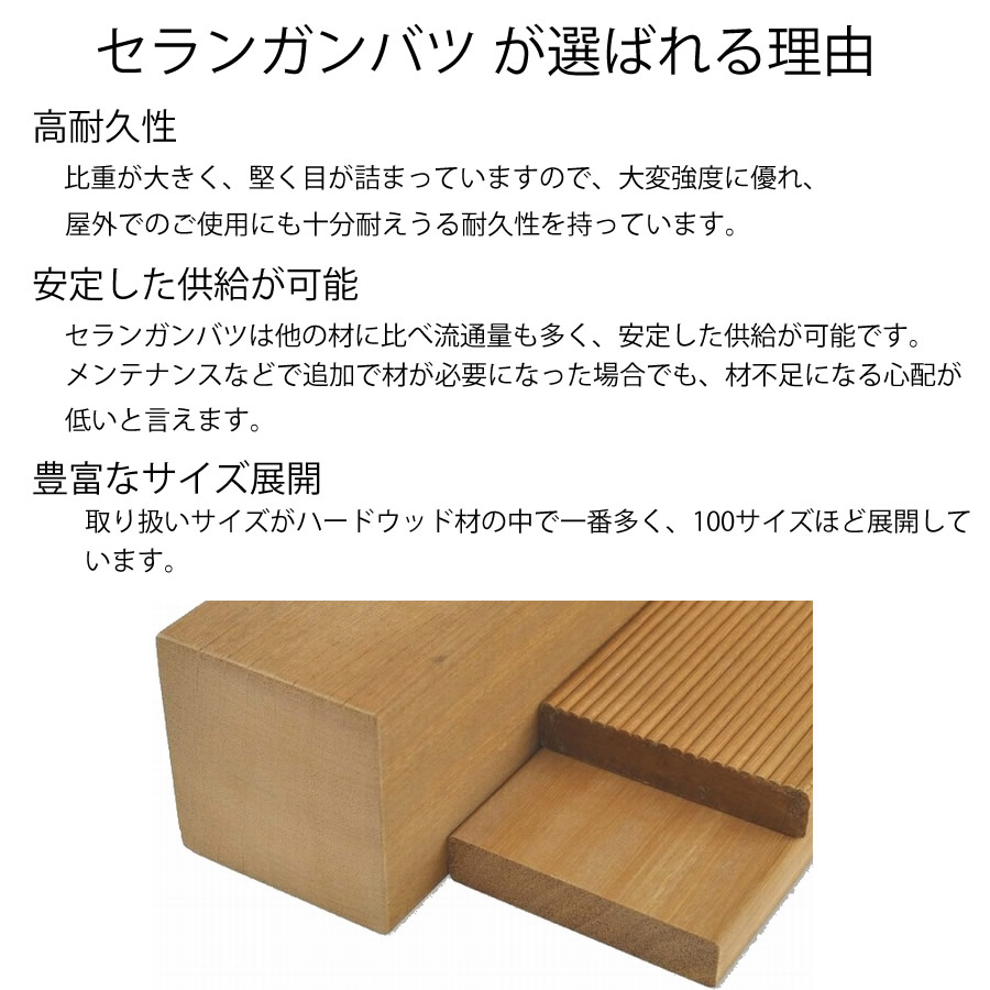 特価品コーナー☆ アマゾンジャラ 1200×120×30 ミリ 4面面取り 4面プレナー 4.8kg