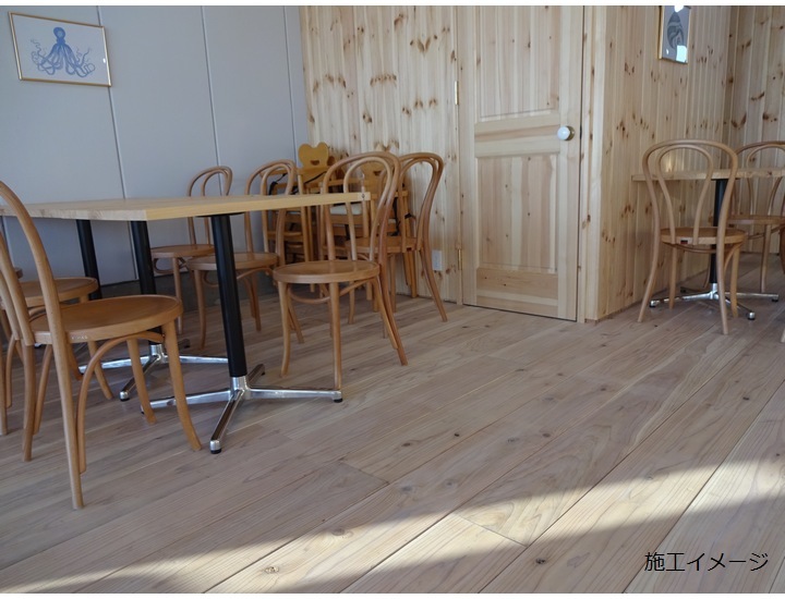 天然杉はめ込み式カフェ床 屋内床材 国産杉 土足用 カフェ板 塗装済 30×200×2000mm 単品 （約4.0