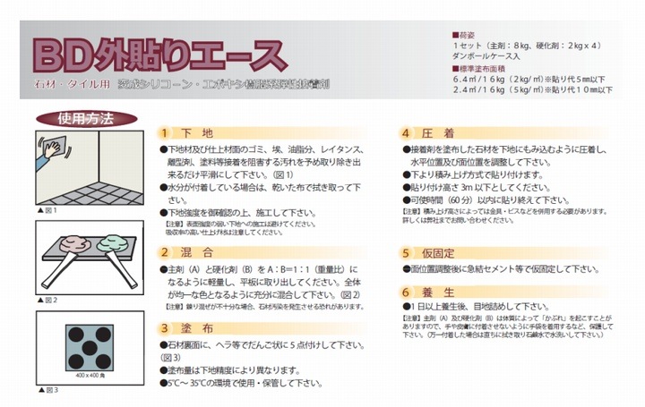 石材・タイル用接着剤 内外装用 BD外貼りエース 16kg 変性 石材・タイル用接着剤 内外装用 BD外貼りエース 16kg 変性