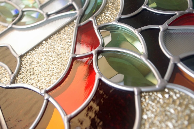 【専用出品】 ◎クリア◎ヴィンテージリース/汚れないインク／フレームD2点 ステンドグラス 壁掛け 松 フレーム：クリア (SH-PR02) 幅524×高さ