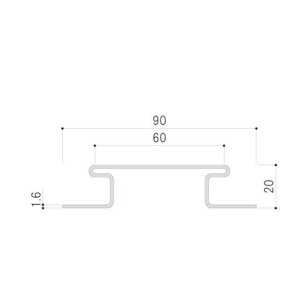 ϥǥåɡϺ 㾲ѥϥåȹ 2090L=2400mm ä4.8kg HK-S-IH-2090-24