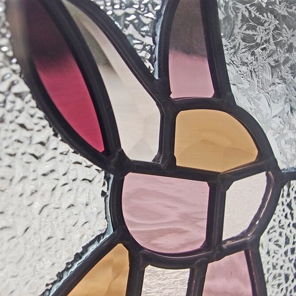 ステンドグラス (SH-D40) 200×200×18mm 一部鏡面ガラス ウサギ うさぎ