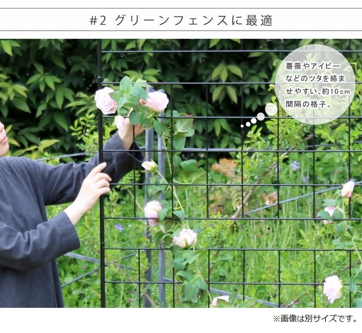 アイアンフェンス 高さ75cm グラフ 4枚組 (IF-GR021-4P-BLK) ※北海道