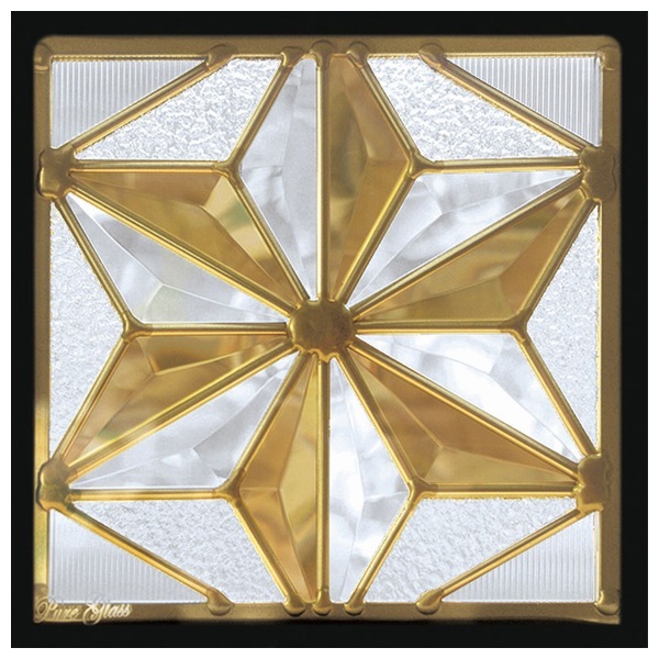 ステンドグラス (SH-D42) 200×200×18mm 一部鏡面ガラス 七宝柄