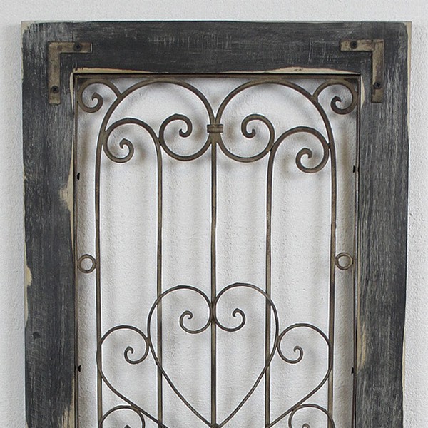 壁飾り ディスプレイ アイアンデコウッドドアブラック (6865) 扉 黒