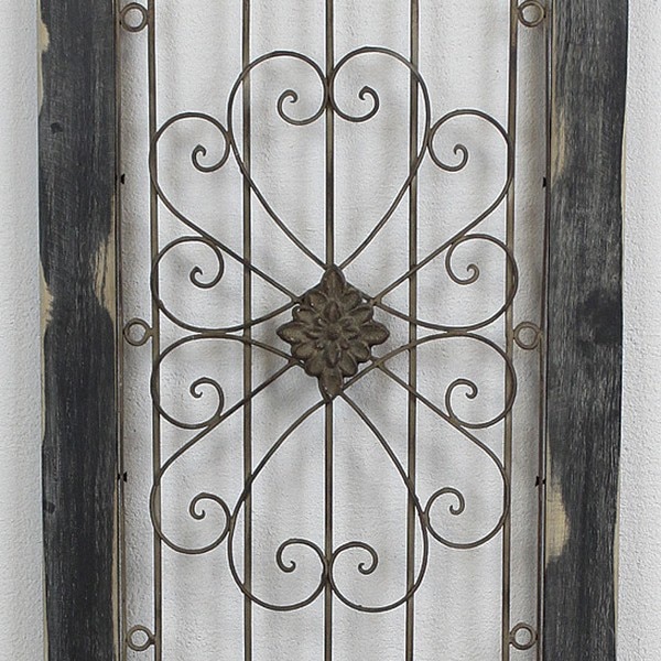 壁飾り ディスプレイ アイアンデコウッドドアブラック (6865) 扉 黒