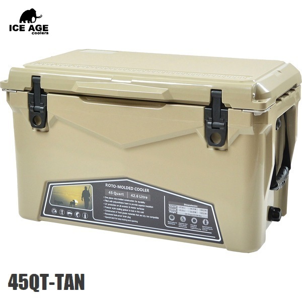 クーラーボックス ICE AGE cooler 42.6L （タン） 45QT アイスエイジ 