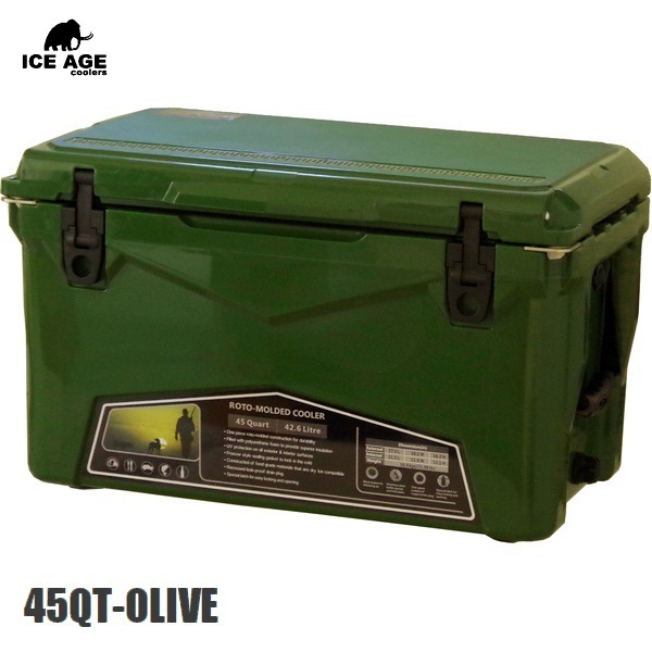 クーラーボックス ICE AGE cooler 42.6L （オリーブ） 45QT アイス 