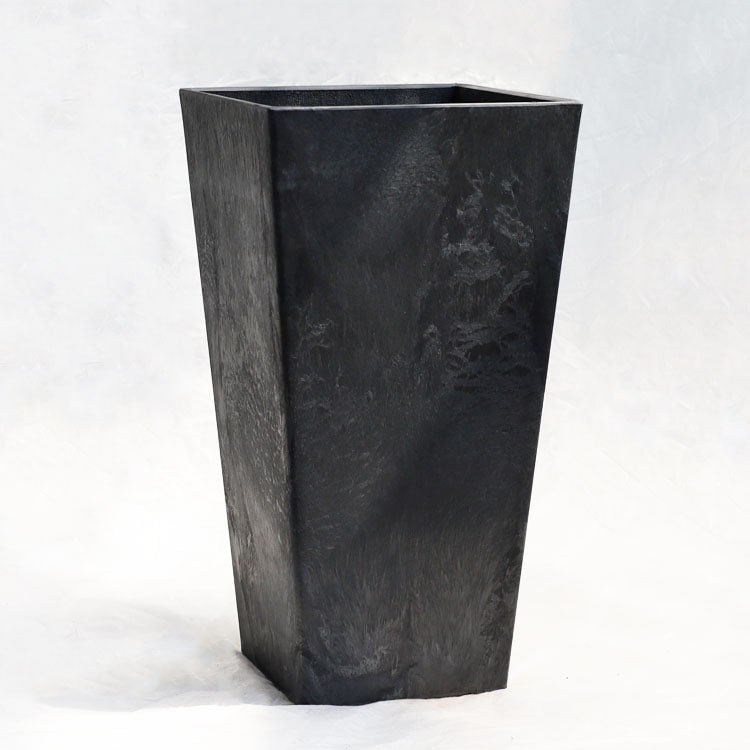 植木鉢 底面給水型(底栓付) アートストーン トールスクエア 角 ブラック 黒 □40cm×H90cm（13号）【送料H】